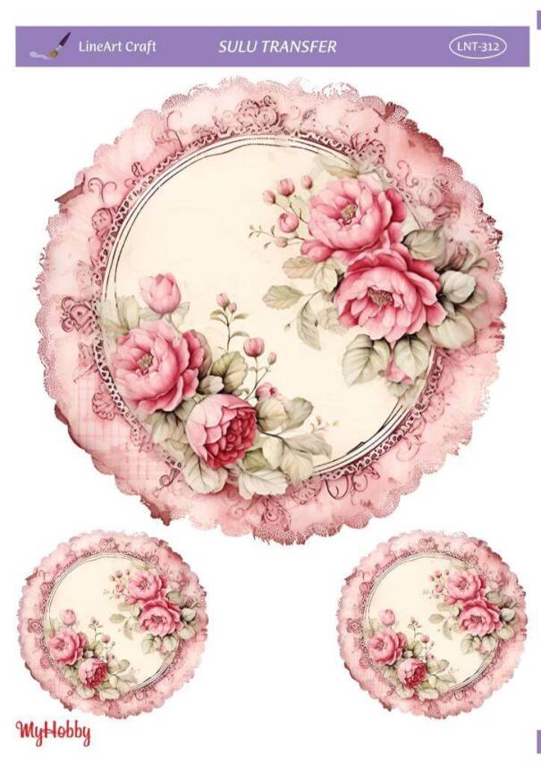 LineArt Çiçek Desenli Sulu Transfer LNT312 - 1