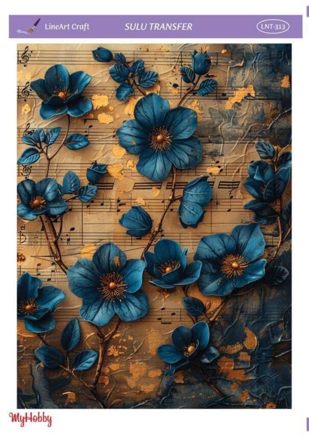 LineArt Çiçek Desenli Sulu Transfer LNT313 - 1