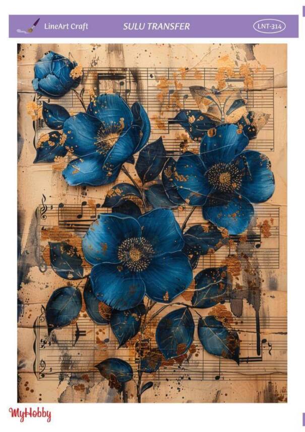 LineArt Çiçek Desenli Sulu Transfer LNT314 - 1