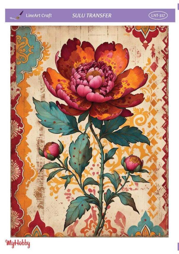 LineArt Çiçek Desenli Sulu Transfer LNT317 - 1
