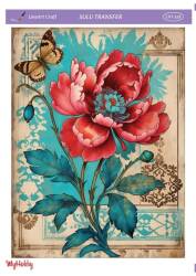 LineArt Çiçek Desenli Sulu Transfer LNT318 - Line Art