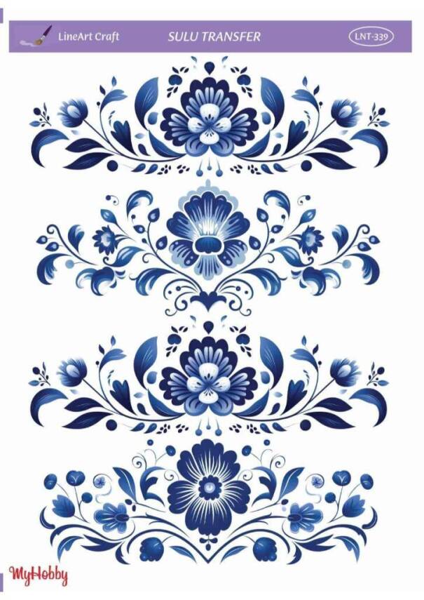 LineArt Çiçek Desenli Sulu Transfer LNT339 - 1