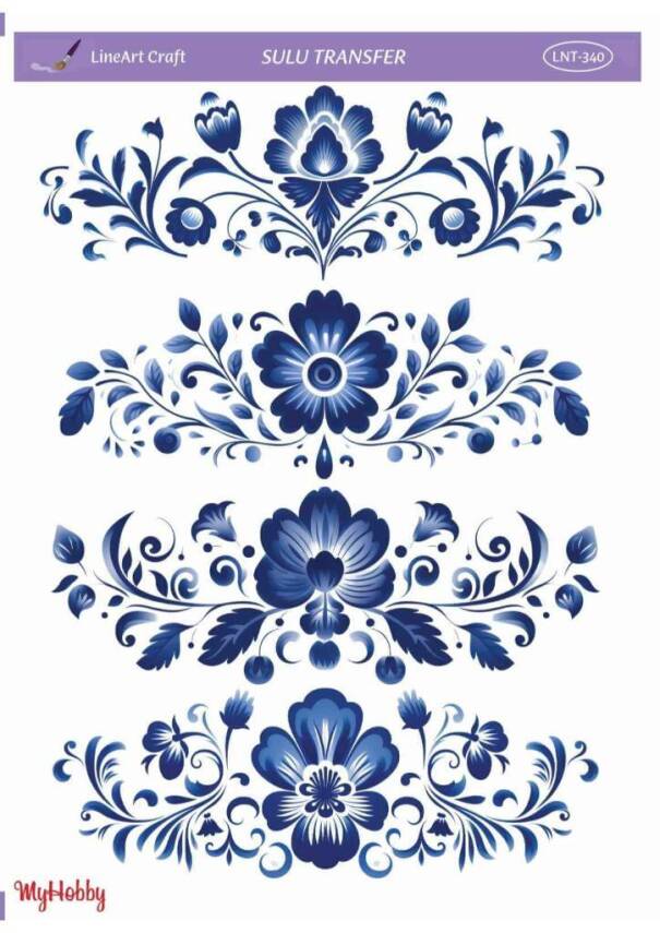 LineArt Çiçek Desenli Sulu Transfer LNT340 - 1