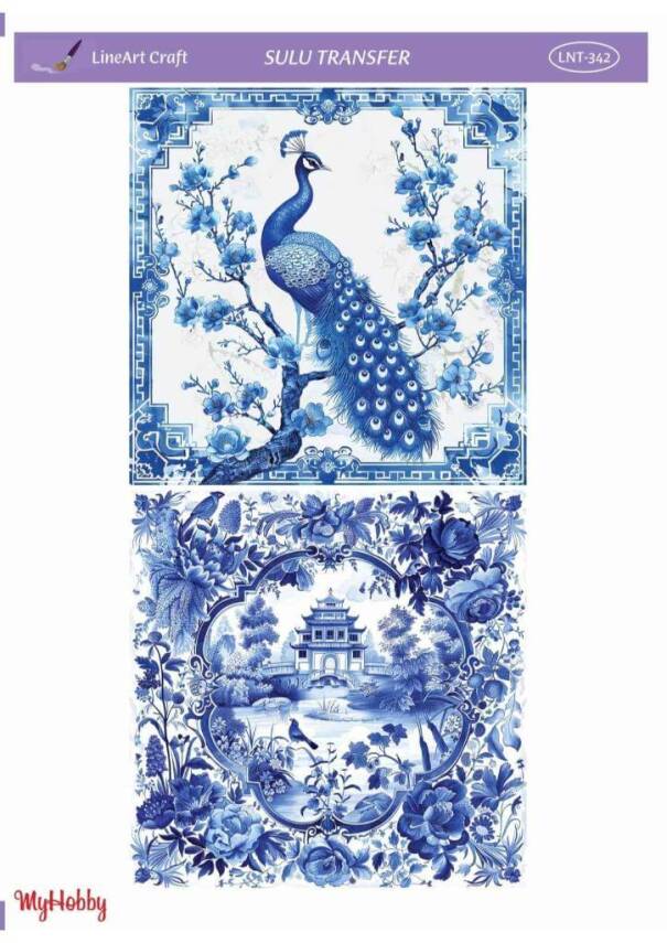 LineArt Çiçek Desenli Sulu Transfer LNT342 - 1