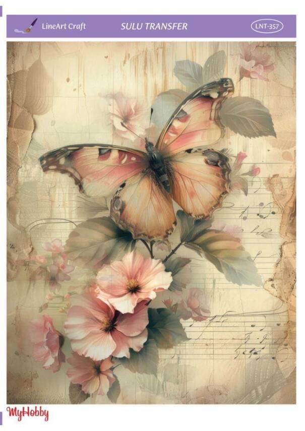 LineArt Çiçek Desenli Sulu Transfer LNT357 - 1