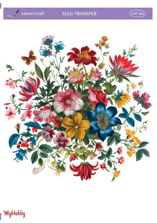 LineArt Çiçek Desenli Sulu Transfer LNT360 - 1