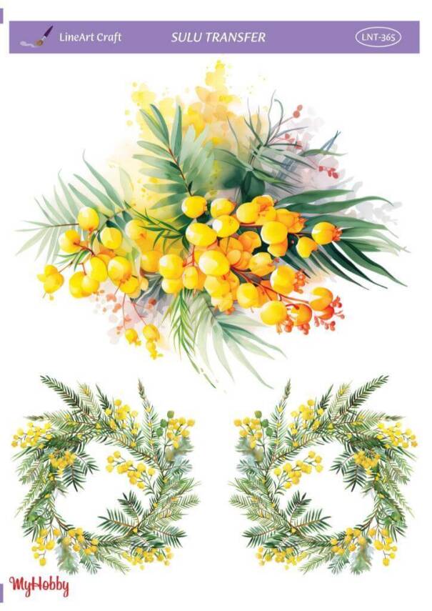 LineArt Çiçek Desenli Sulu Transfer LNT365 - 1