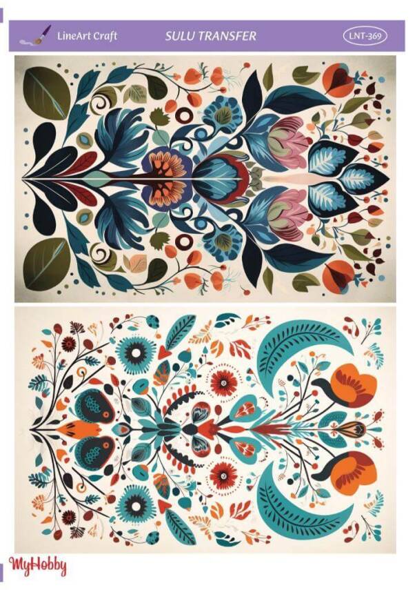 LineArt Çiçek Desenli Sulu Transfer LNT369 - 1