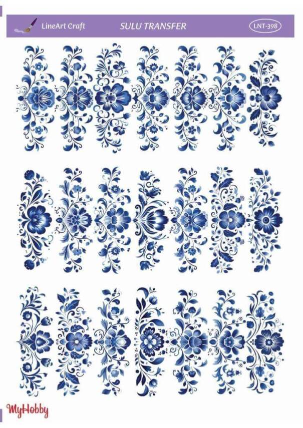 LineArt Çiçek Desenli Sulu Transfer LNT398 - 1