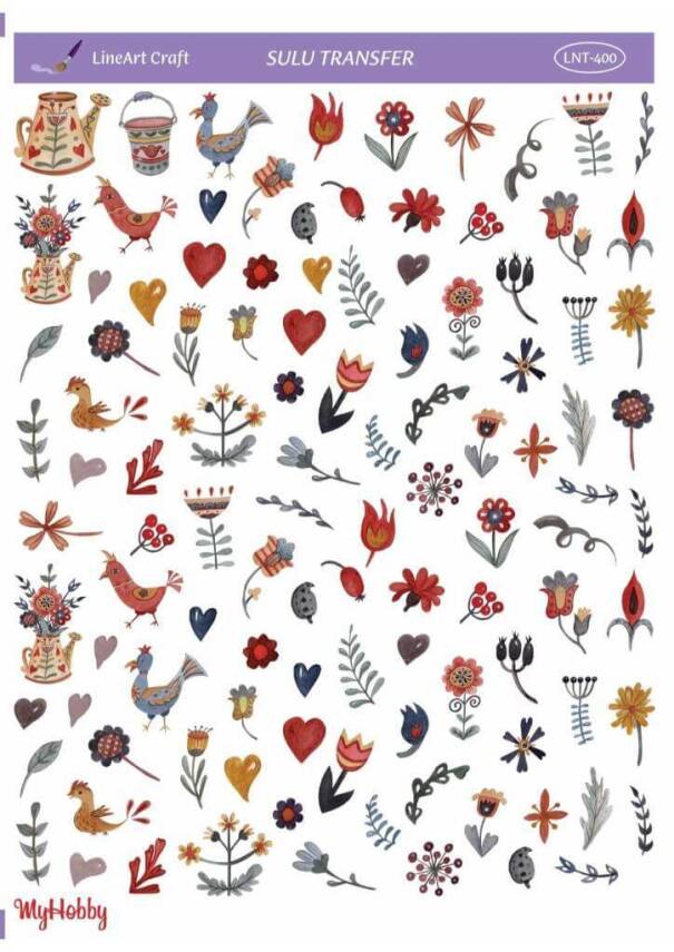 LineArt Çiçek Desenli Sulu Transfer LNT400 - 1