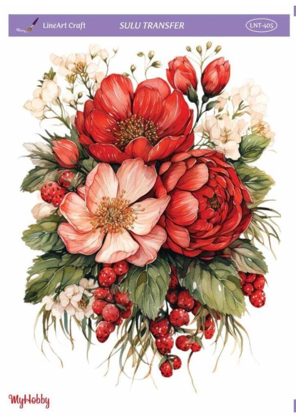 LineArt Çiçek Desenli Sulu Transfer LNT405 - 1