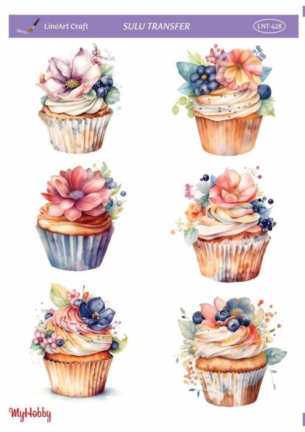 LineArt Çiçek Desenli Sulu Transfer LNT428 - 1