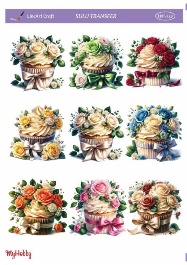 LineArt Çiçek Desenli Sulu Transfer LNT429 - 1