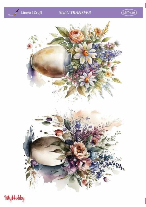 LineArt Çiçek Desenli Sulu Transfer LNT430 - 1