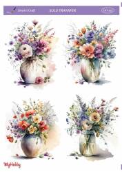 LineArt Çiçek Desenli Sulu Transfer LNT431 - Line Art