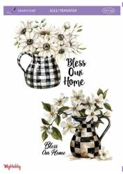 LineArt Çiçek Desenli Sulu Transfer LNT436 - Line Art