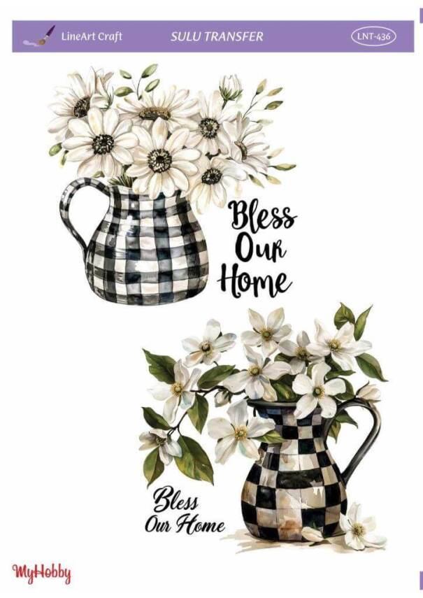 LineArt Çiçek Desenli Sulu Transfer LNT436 - 1