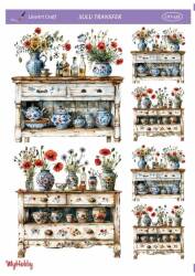 LineArt Çiçek Desenli Sulu Transfer LNT438 - Line Art