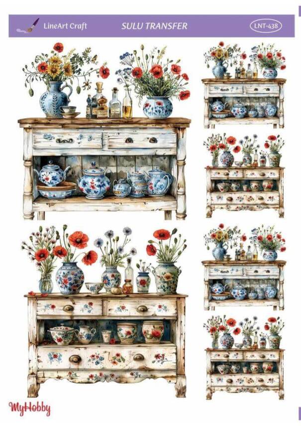 LineArt Çiçek Desenli Sulu Transfer LNT438 - 1