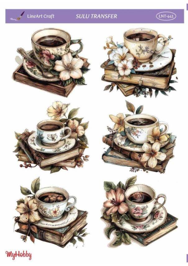 LineArt Çiçek Desenli Sulu Transfer LNT441 - 1