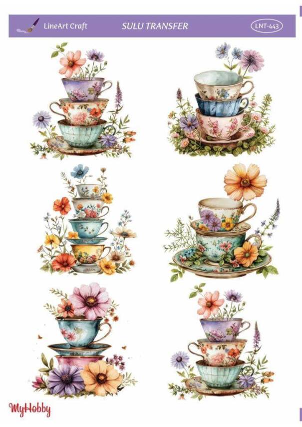 LineArt Çiçek Desenli Sulu Transfer LNT443 - 1