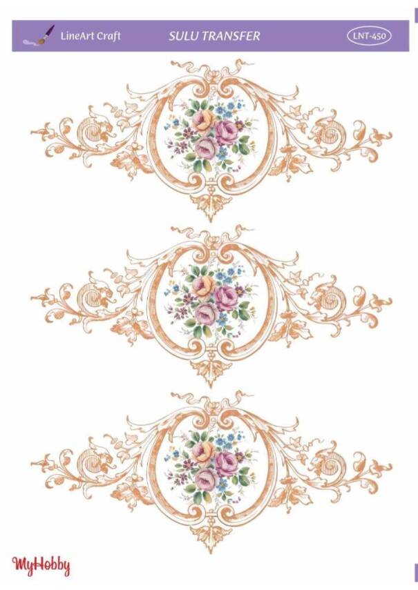 LineArt Çiçek Desenli Sulu Transfer LNT450 - 1