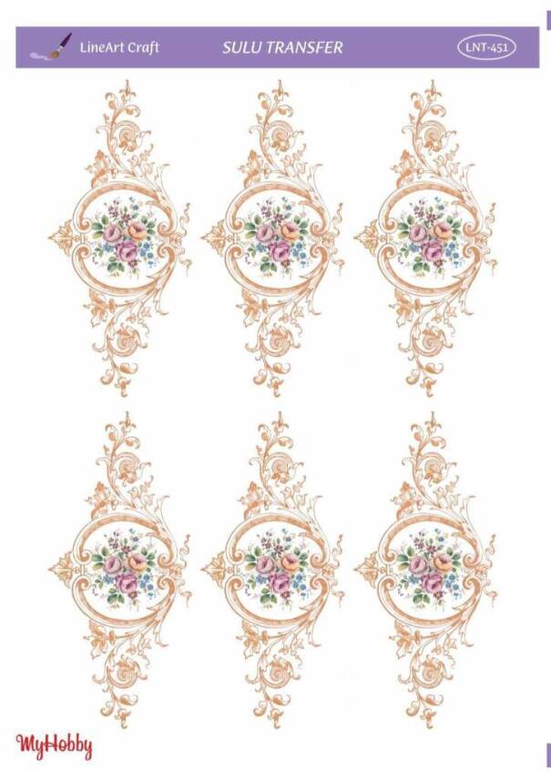 LineArt Çiçek Desenli Sulu Transfer LNT451 - 1