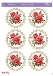 LineArt Çiçek Desenli Sulu Transfer LNT453 - Line Art