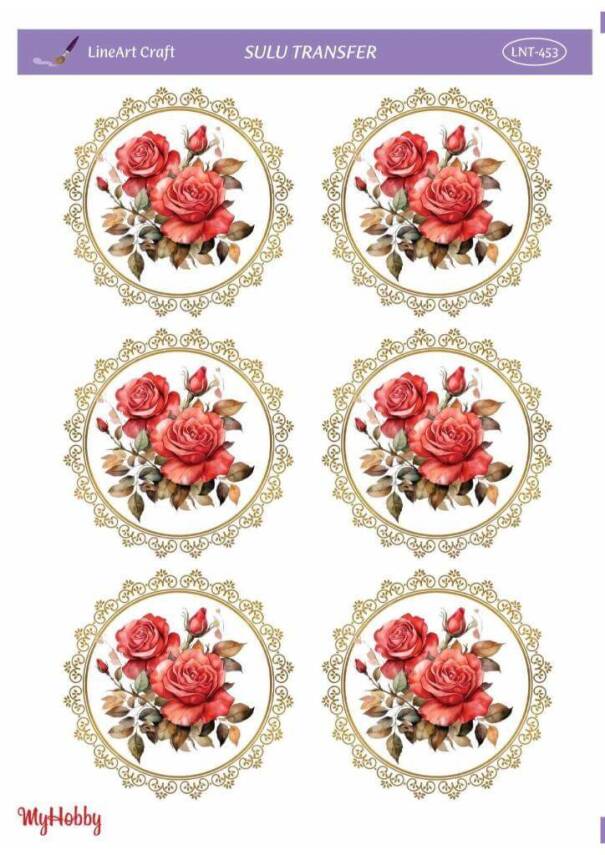 LineArt Çiçek Desenli Sulu Transfer LNT453 - 1