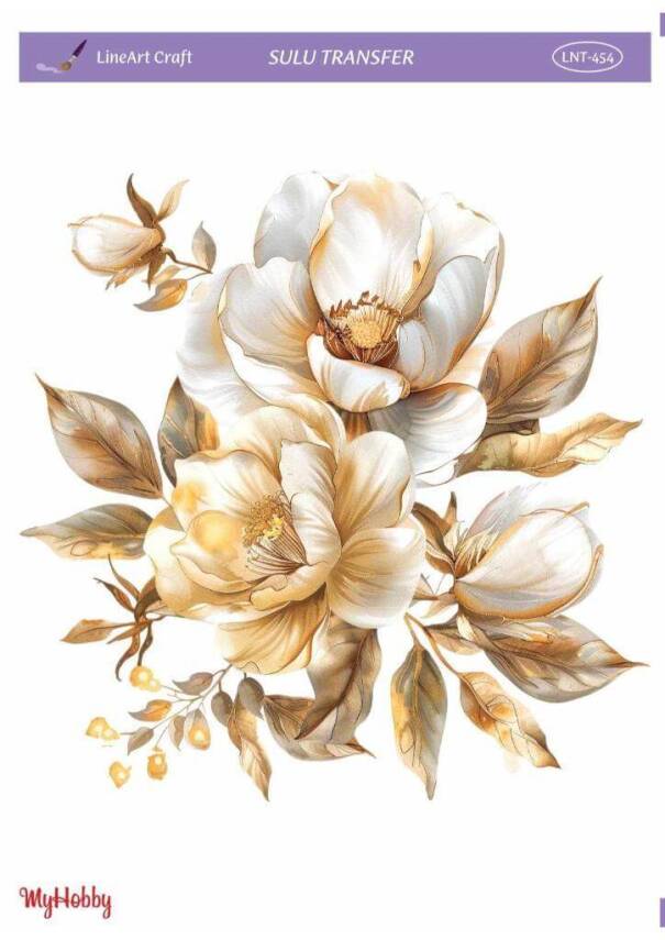 LineArt Çiçek Desenli Sulu Transfer LNT454 - 1