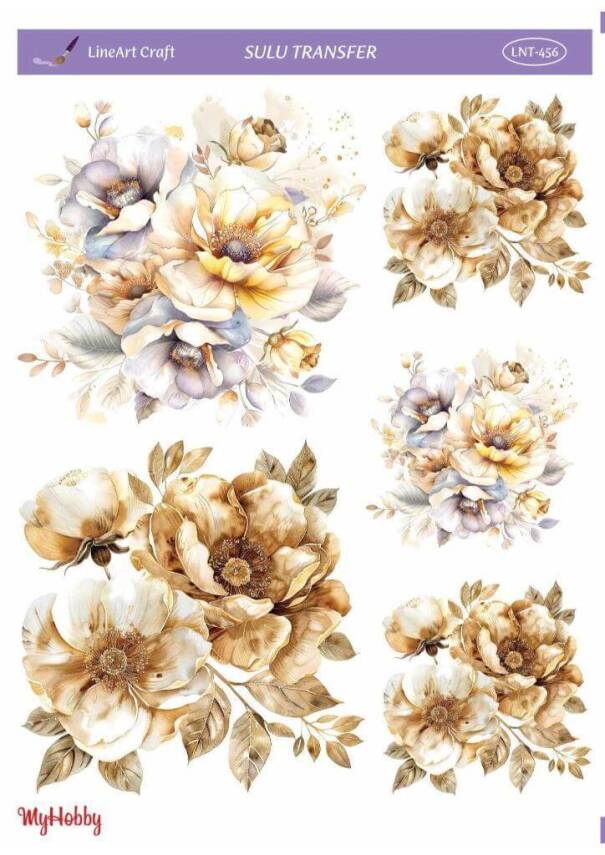 LineArt Çiçek Desenli Sulu Transfer LNT456 - 1