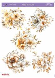 LineArt Çiçek Desenli Sulu Transfer LNT457 - Line Art