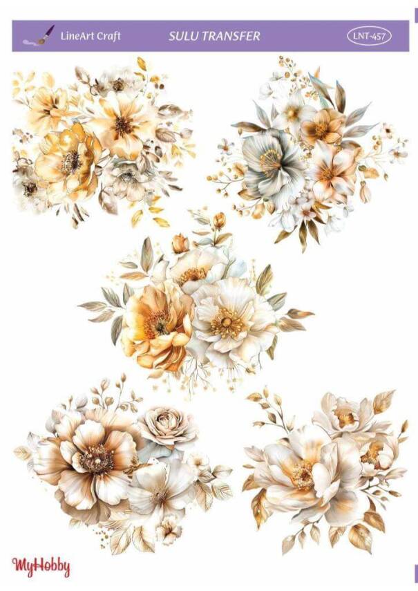 LineArt Çiçek Desenli Sulu Transfer LNT457 - 1