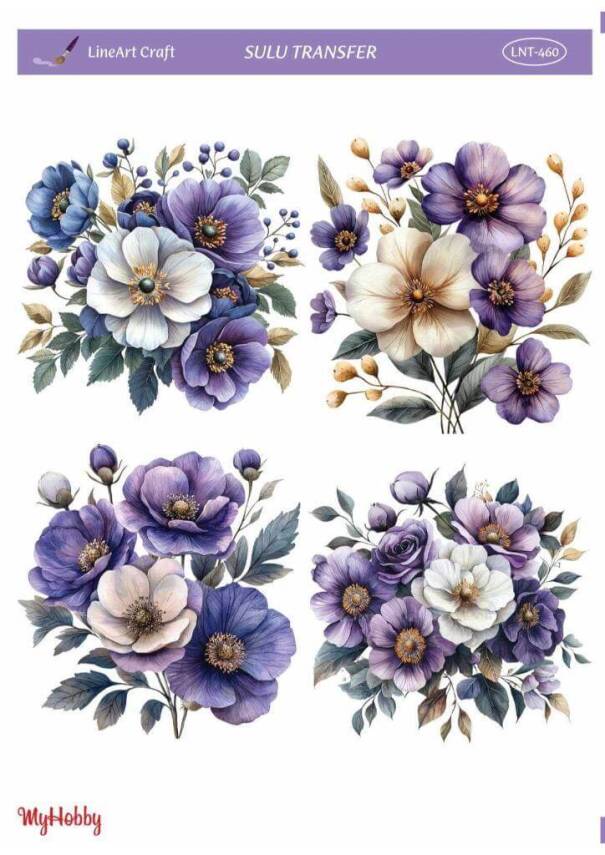 LineArt Çiçek Desenli Sulu Transfer LNT460 - 1