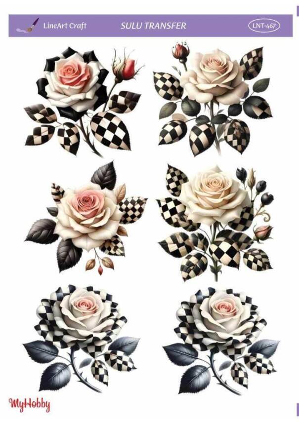 LineArt Çiçek Desenli Sulu Transfer LNT467 - 1