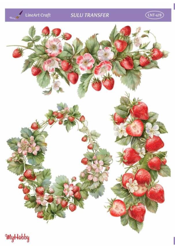 LineArt Çiçek Desenli Sulu Transfer LNT478 - 1