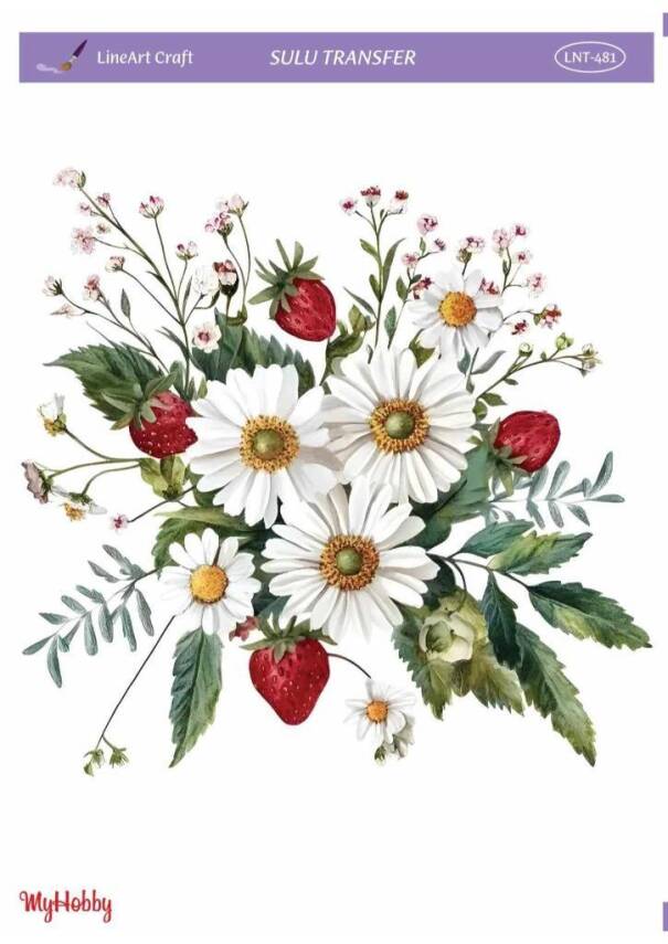 LineArt Çiçek Desenli Sulu Transfer LNT481 - 1