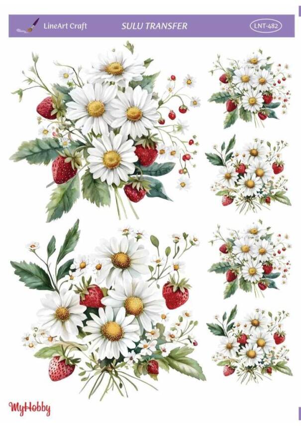 LineArt Çiçek Desenli Sulu Transfer LNT482 - 1