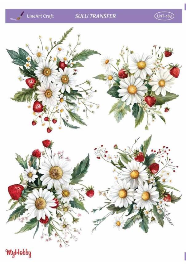 LineArt Çiçek Desenli Sulu Transfer LNT483 - 1