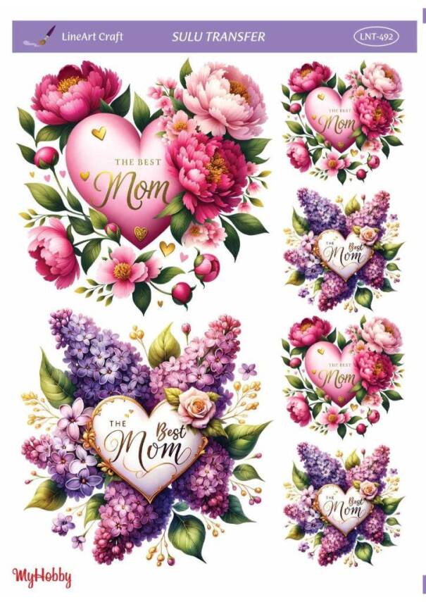 LineArt Çiçek Desenli Sulu Transfer LNT492 - 1