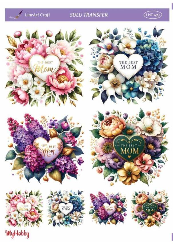 LineArt Çiçek Desenli Sulu Transfer LNT493 - 1