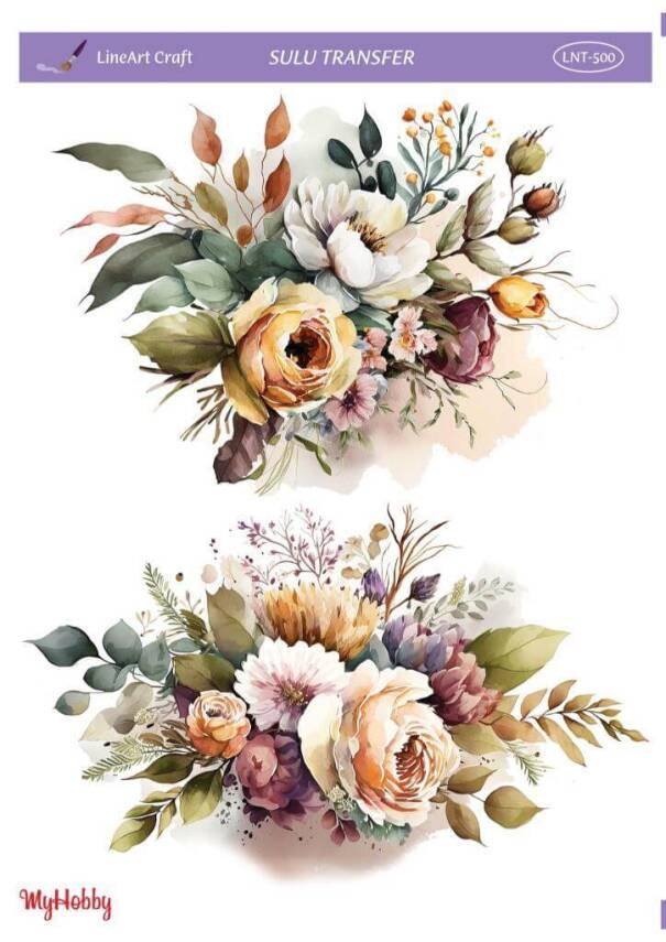 LineArt Çiçek Desenli Sulu Transfer LNT500 - 1