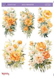 LineArt Çiçek Desenli Sulu Transfer LNT516 - Line Art