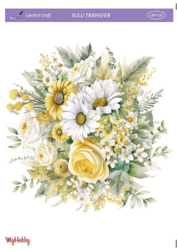 LineArt Çiçek Desenli Sulu Transfer LNT517 - 1