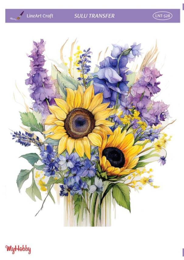 LineArt Çiçek Desenli Sulu Transfer LNT528 - 1