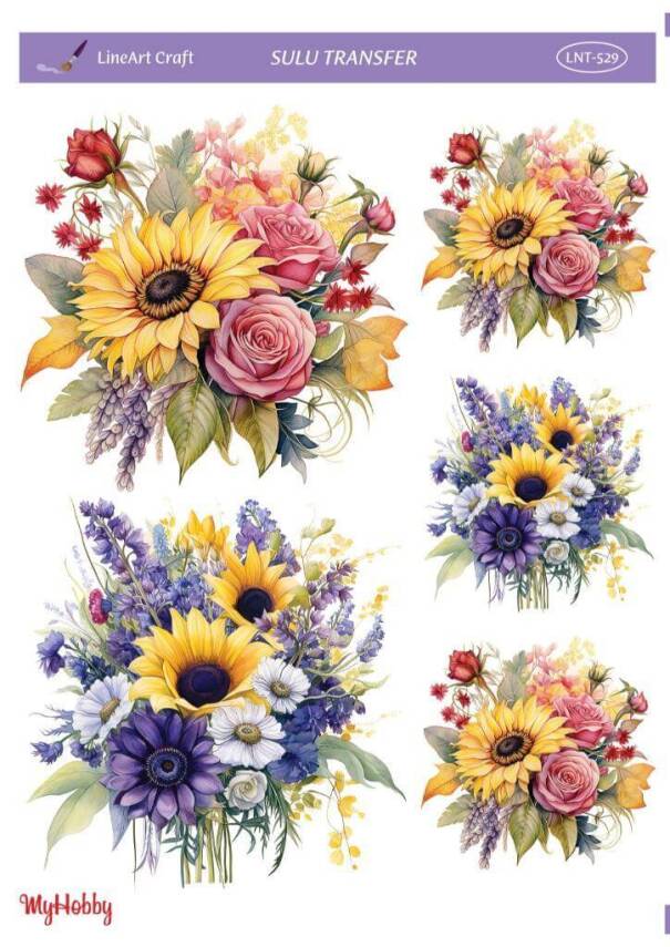LineArt Çiçek Desenli Sulu Transfer LNT529 - 1
