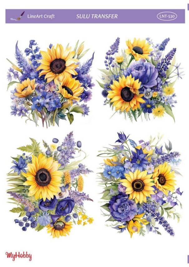 LineArt Çiçek Desenli Sulu Transfer LNT530 - 1