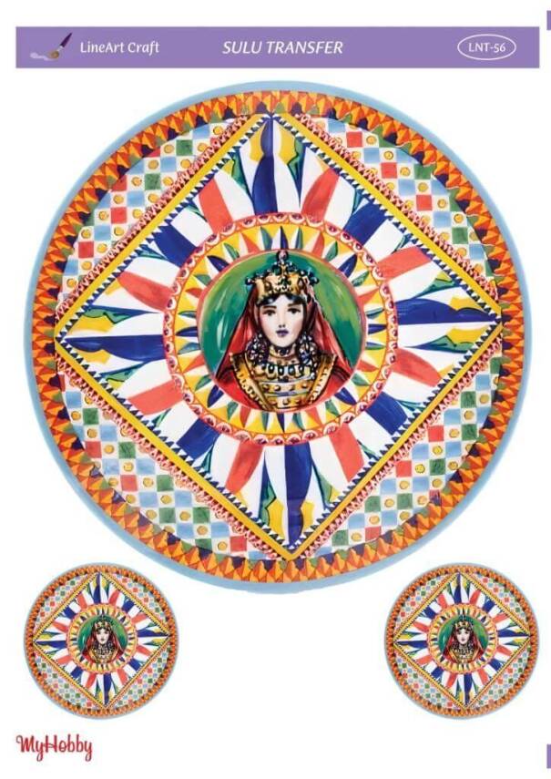 LineArt Çini Karo Dama Desenli Sulu Transfer LNT056 - 1