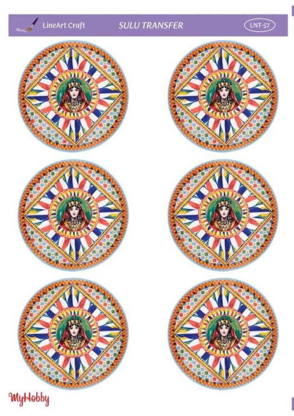 LineArt Çini Karo Dama Desenli Sulu Transfer LNT057 - 1