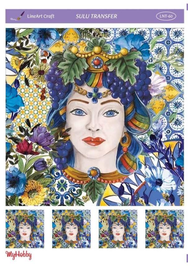 LineArt Çini Karo Dama Desenli Sulu Transfer LNT060 - 1